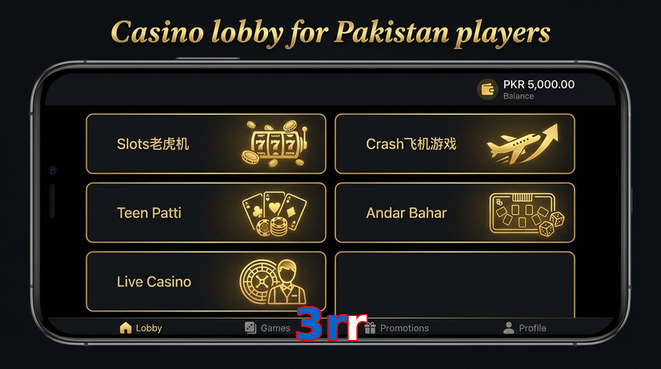Lobby view of 3Rr for Pakistan users
